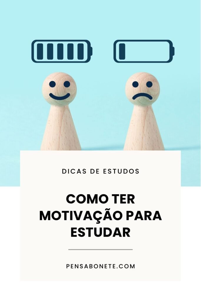 pino triste e pino feliz com sinalização de bateria para representar a motivação para estudar